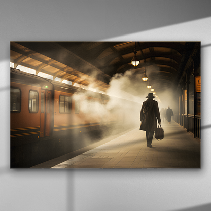 Σταθμός τρένου - Πίνακας σε Καμβά