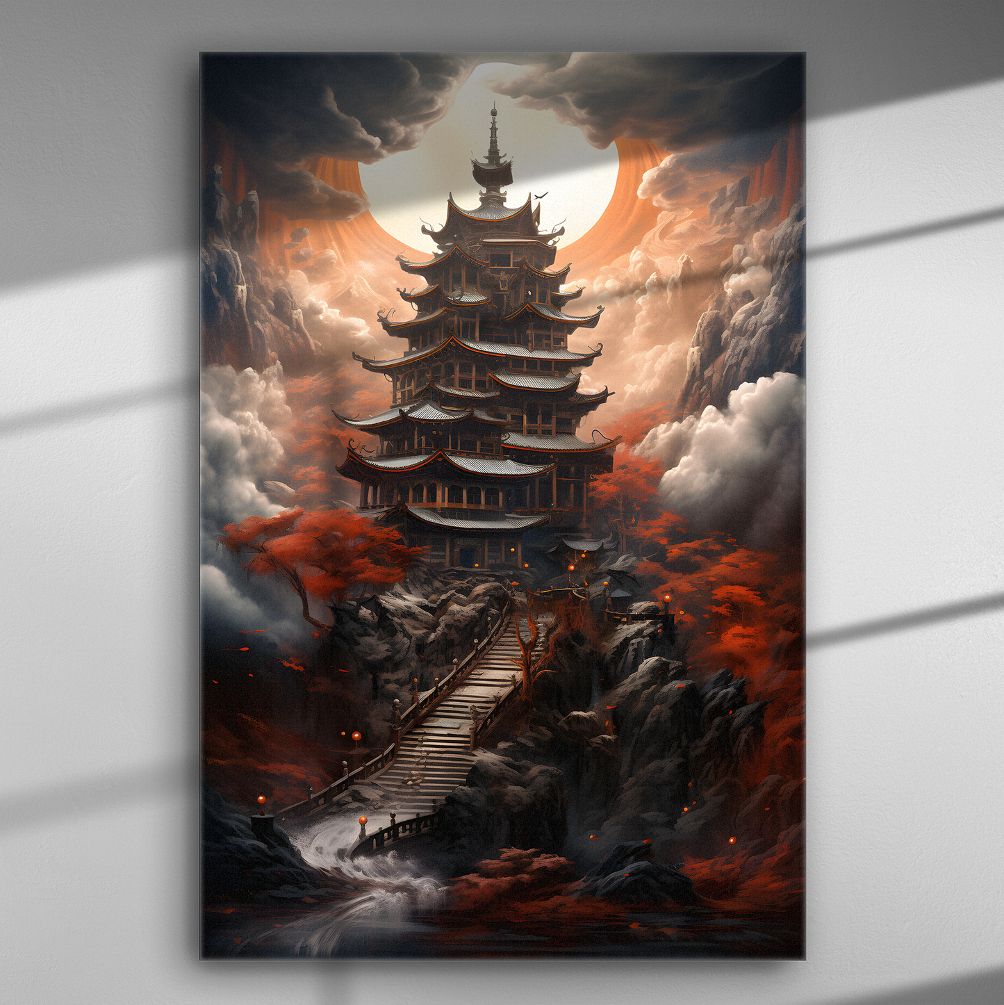 Ουράνιος Ναός των Κόκκινων Σύννεφων - Πίνακας σε Καμβά