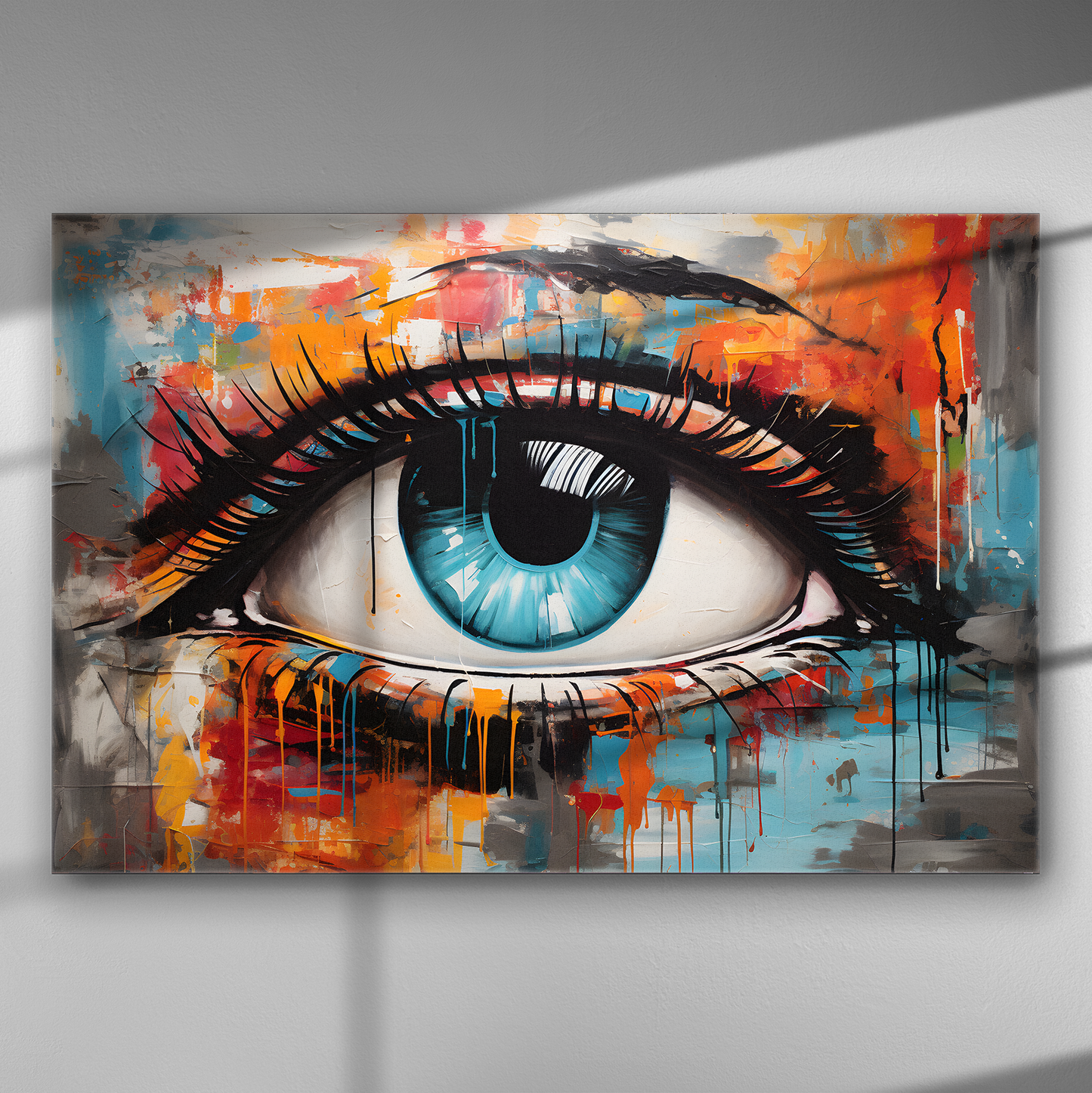 Μάτι με Στάλες Χρώματος - Πίνακας σε Καμβά