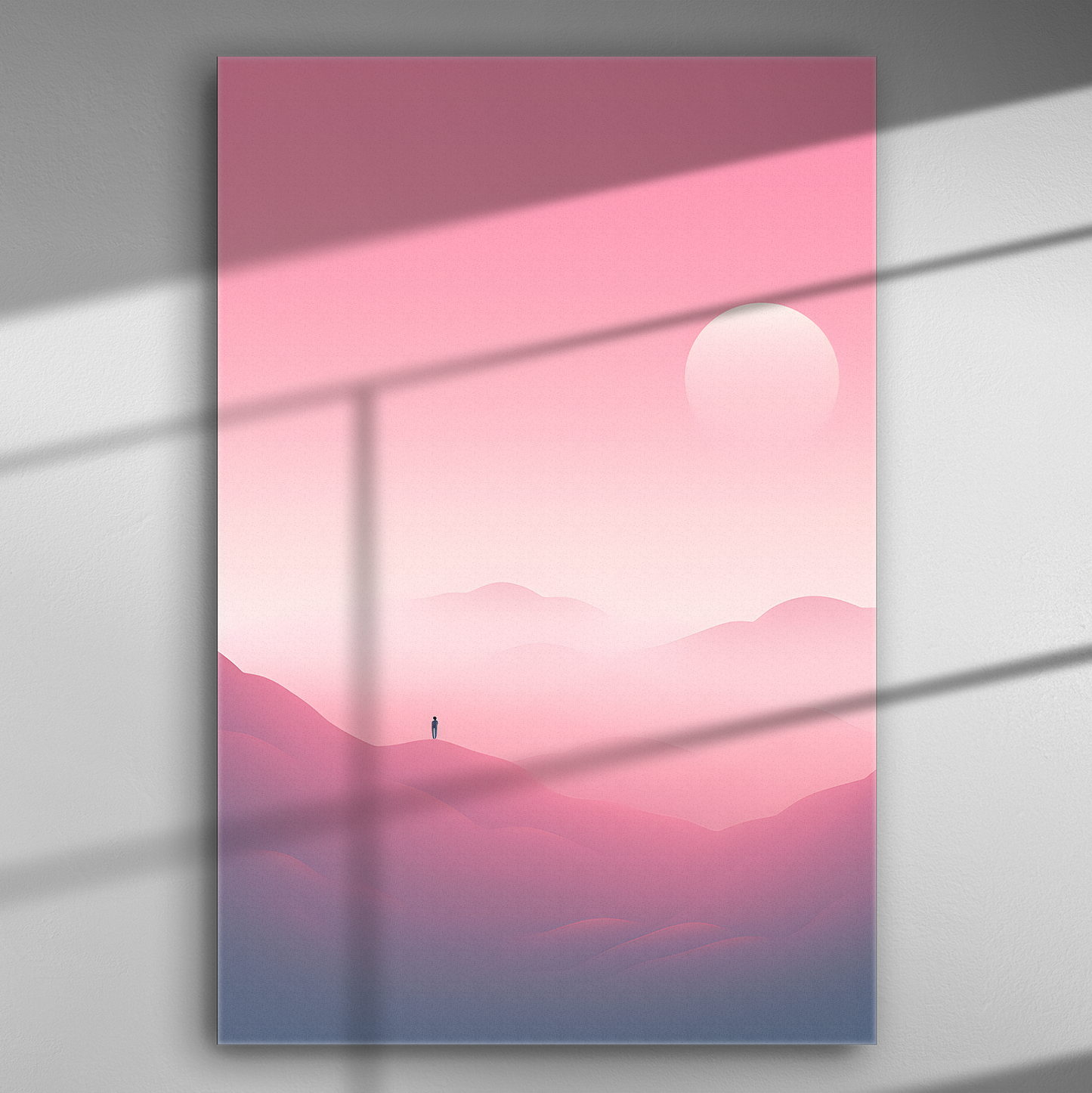 Μοναχική Σιωπή στο Ροζ Βουνό - Πίνακας σε Καμβά