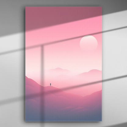 Μοναχική Σιωπή στο Ροζ Βουνό - Πίνακας σε Καμβά