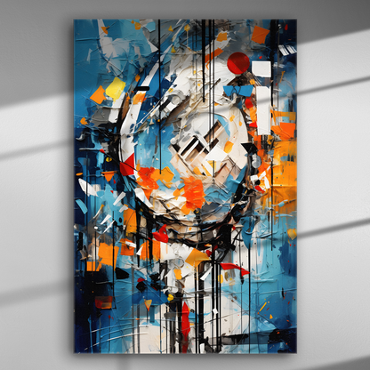 Γεωμετρικό Όραμα σε Μπλε και Πορτοκαλί – Πίνακας σε Καμβά