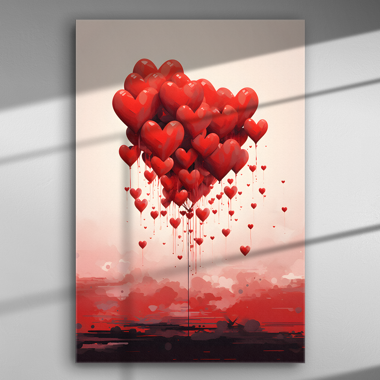 Κόκκινη καρδιά - Πίνακας σε Καμβά
