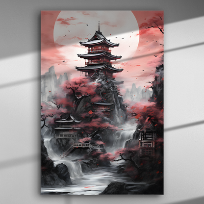 Ο Πύργος της Ροζ Αυγής - Πίνακας σε Καμβά