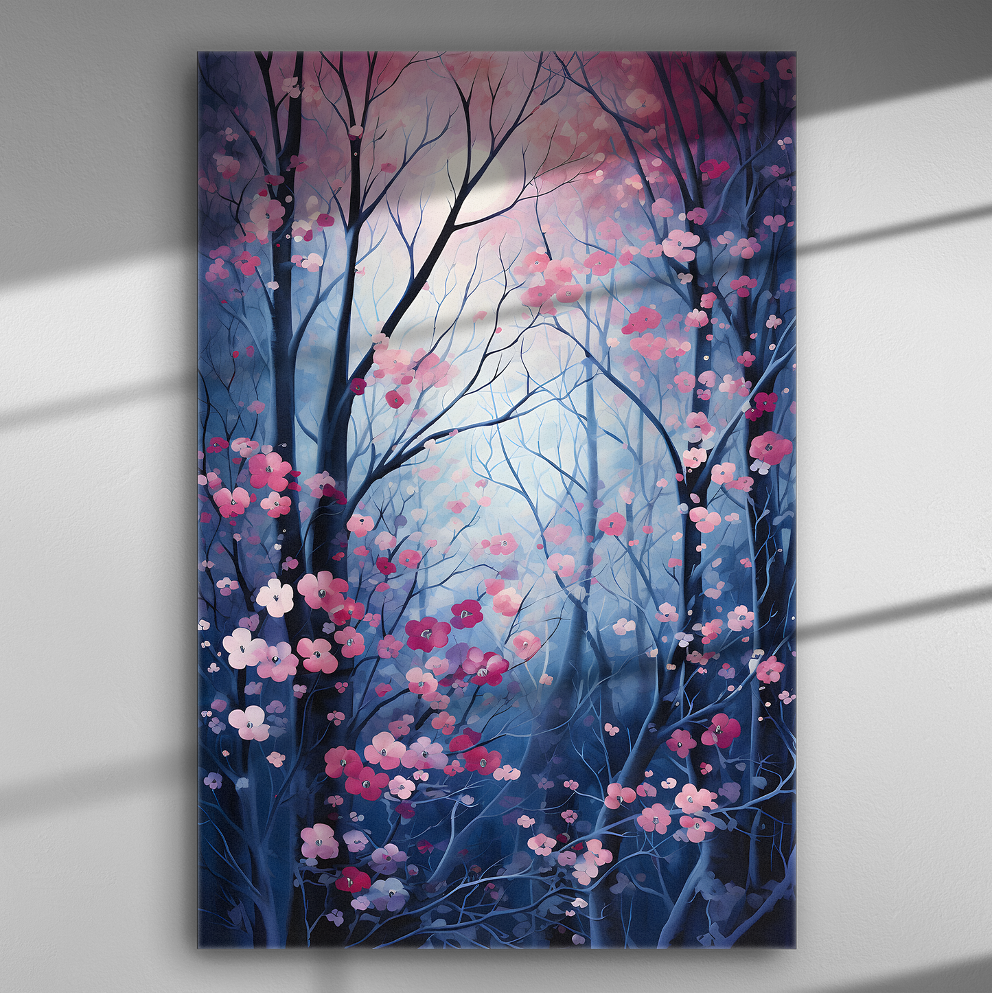 Αέρινο Δάσος με Ροζ Βροχή - Πίνακας σε Καμβά