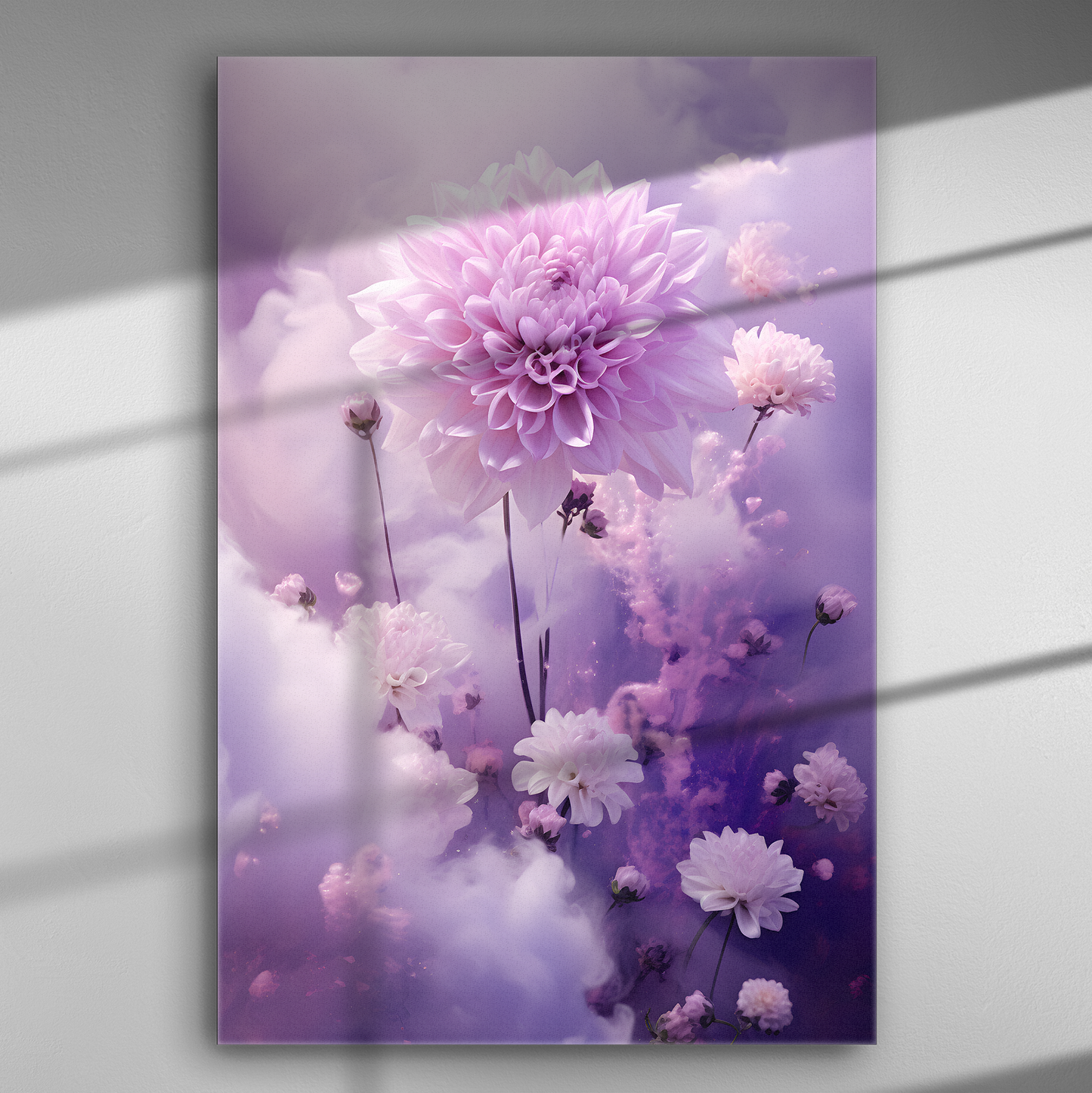 Μώβ Λουλούδια - Πίνακας σε Καμβά