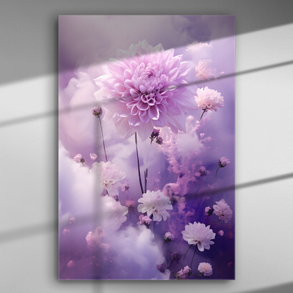 Μώβ Λουλούδια - Πίνακας σε Καμβά