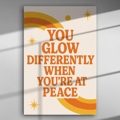 Motivational quote art print with warm colors and stars.