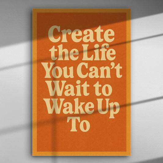 Inspirational quote on an orange canvas, perfect for decoration.