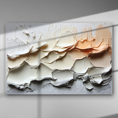Abstract landscape with textures and earthy tones on a canvas print.