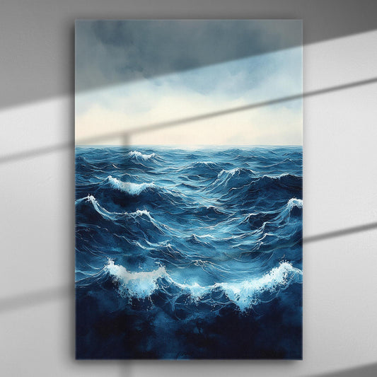 Canvas print of a serene ocean with gentle waves.
