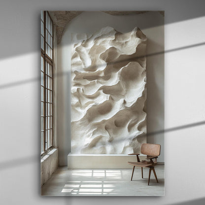 Abstract wall sculpture canvas art in a modern room