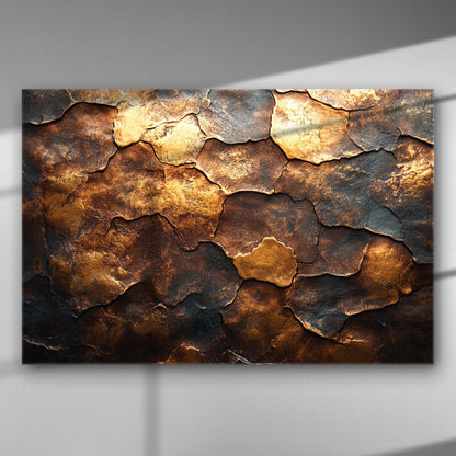 Golden and copper textured abstract canvas print