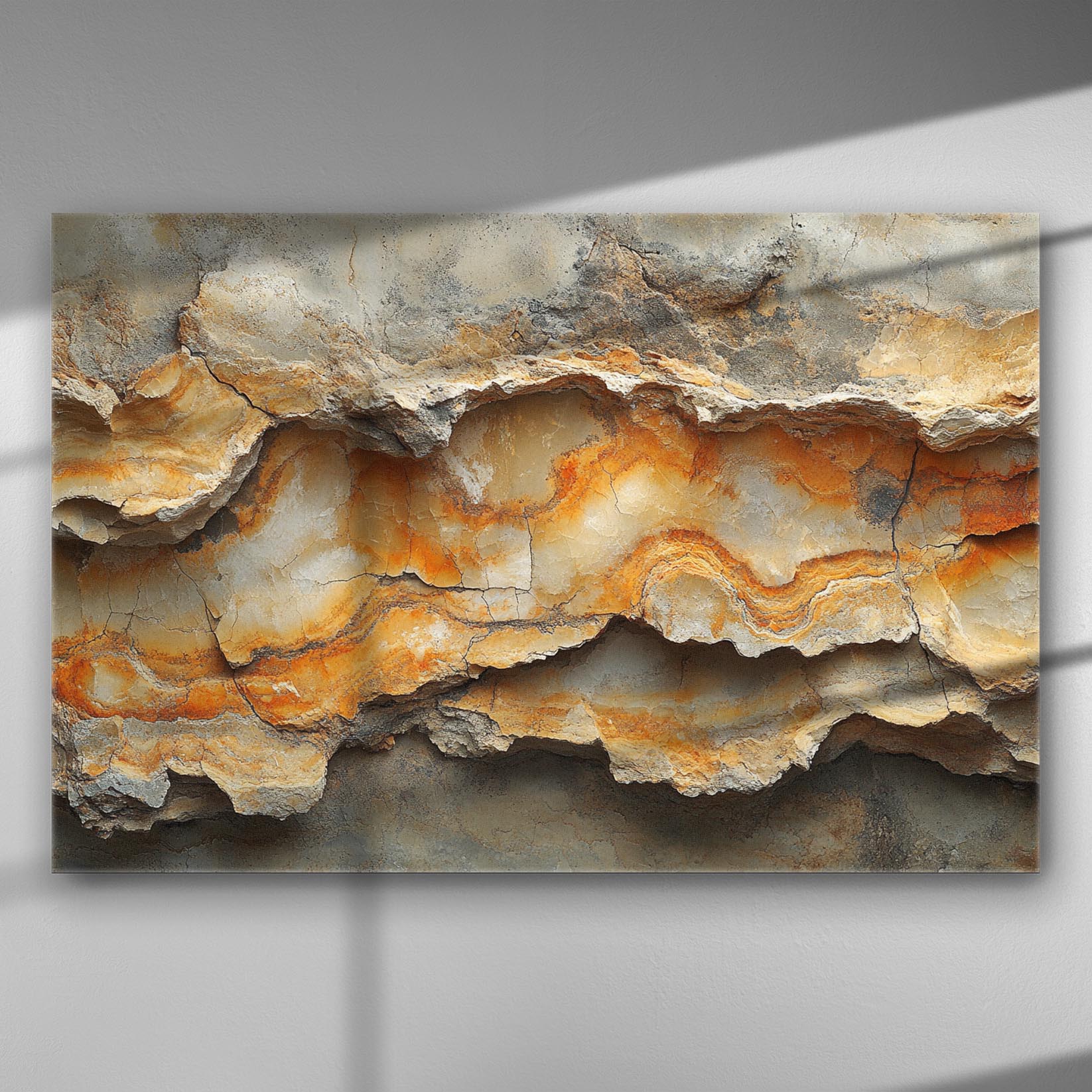Abstract natural texture with warm tones and layers of rock formations.