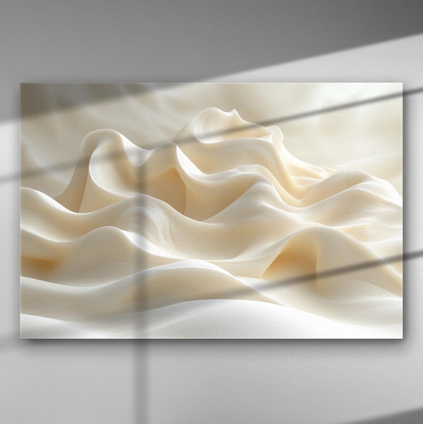 Canvas print with gentle sand dune-like waves in soft beige tones.