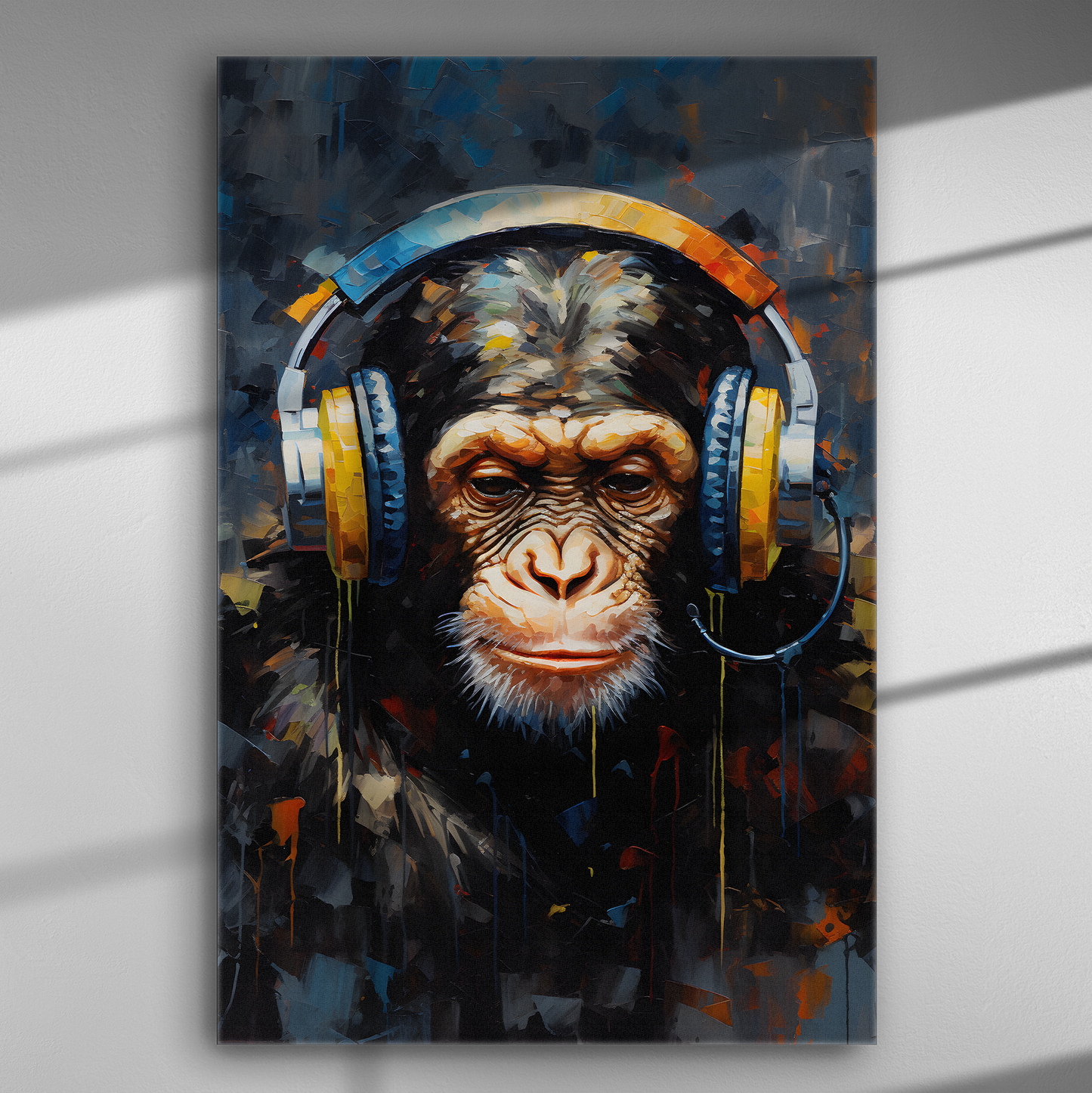 Χιμπατζής: Ηχώ Χρωμάτων – Πίνακας σε Καμβά