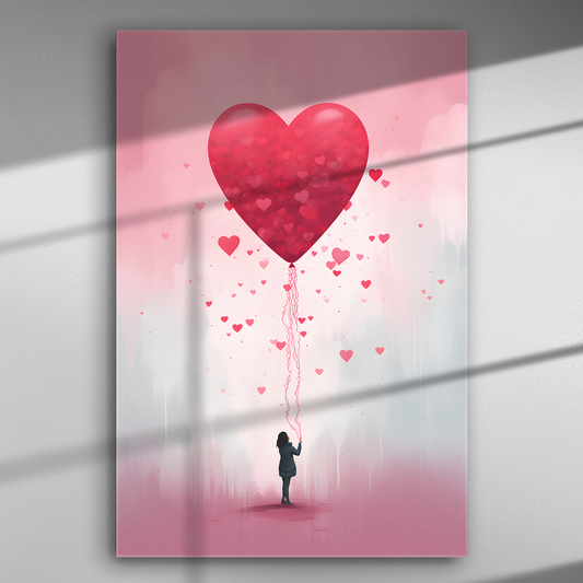 Ρόζ καρδιά - Πίνακας σε Καμβά